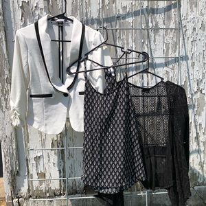 Black and white tank and cardigan lot
